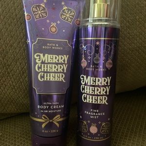 Bath and Body Works “Merry Cherry Cheer” Fine Fragrance Mist and Body Cream